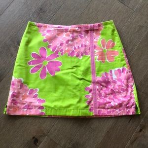 LILLY PULITZER PINK/GREEN FLORAL SKORT